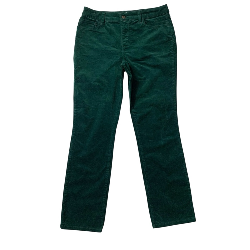 St. John’s Bay Green Corduroy Pants Women’s Size 14 – Straight Leg Classic Fit